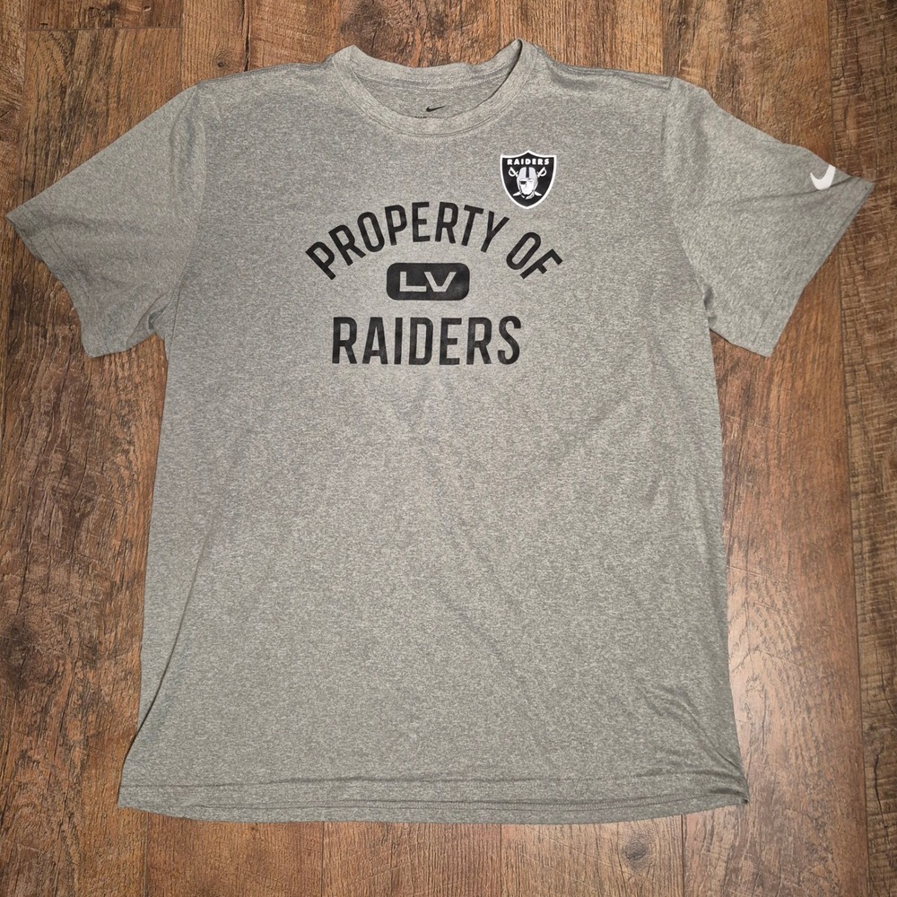 Las Vegas Raiders Nike Dri-FIT Shirt Mens XL Gray Property of LV Training